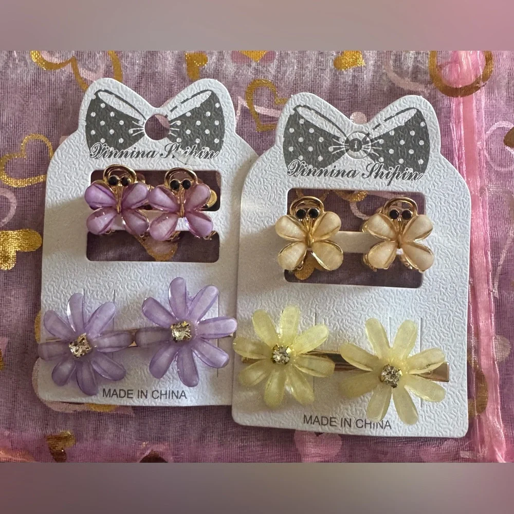 Charming Floral Hair Clips Set for Kids